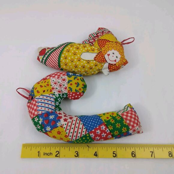 Vintage Christmas Ornaments Soft Stuffed Calico Patchwork lot of 5  1970s - Picture 11 of 13